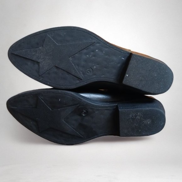 Seven7 Black Faux Leather Rockstar Silver Star Booties Ankle Boots  Size 9 - Picture 8 of 10